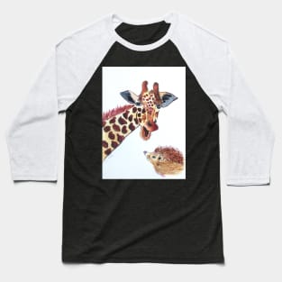 Giraffe and a Hedgehog Baseball T-Shirt